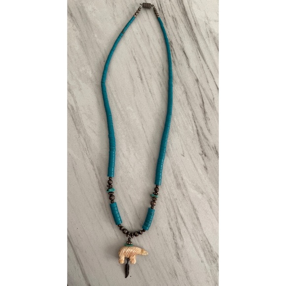 Vintage Howlite Turquoise Beaded Necklace - Picture 5 of 5